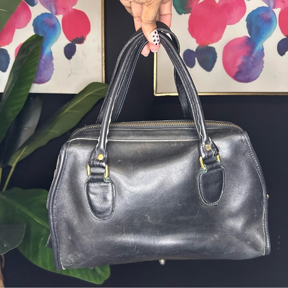 Coach Vintage Broadway Black Leather Satchel/ Crossbody RARE - Picture 5 of 7